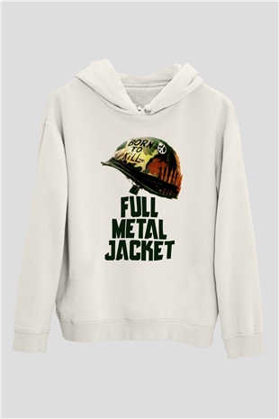 Full Metal Jacket Beyaz Unisex Hoodie