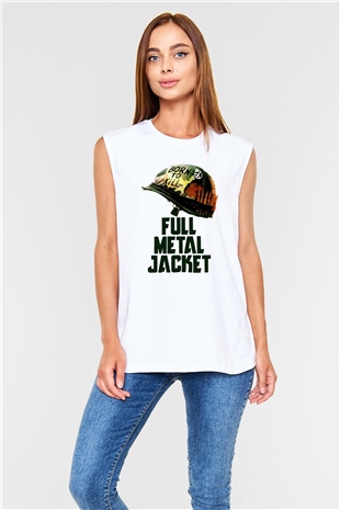 Full Metal Jacket Beyaz Unisex Kolsuz Tişört