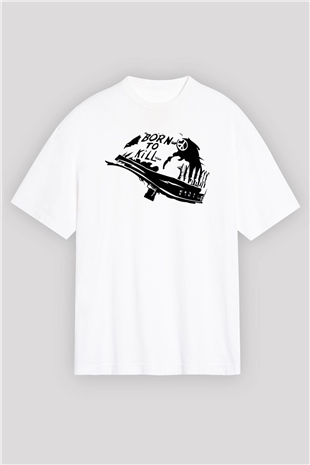 Full Metal Jacket Beyaz Unisex Oversize Tişört T-Shirt