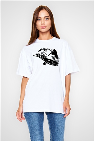 Full Metal Jacket Beyaz Unisex Oversize Tişört T-Shirt
