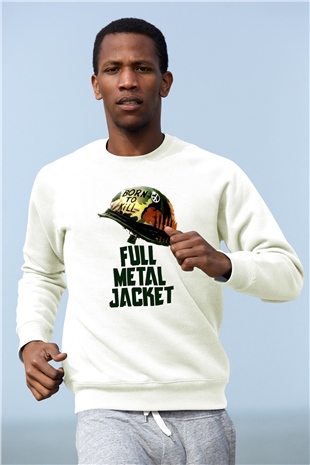 Full Metal Jacket Beyaz Unisex Sweatshirt
