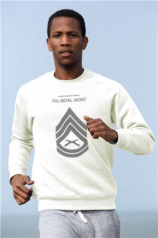 Full Metal Jacket Beyaz Unisex Sweatshirt