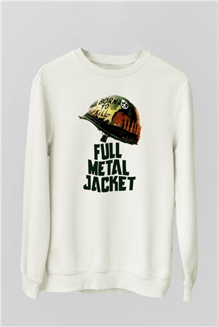 Full Metal Jacket Beyaz Unisex Sweatshirt