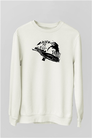 Full Metal Jacket Beyaz Unisex Sweatshirt