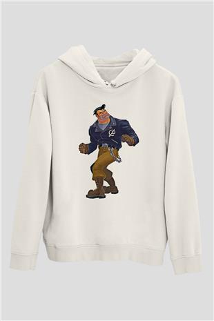Full Throttle Baskılı Beyaz Unisex Kapüşonlu Sweatshirt