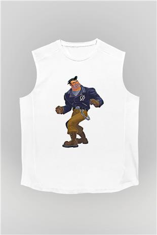 Full Throttle Baskılı Beyaz Unisex Kolsuz Tişört - Tshirt