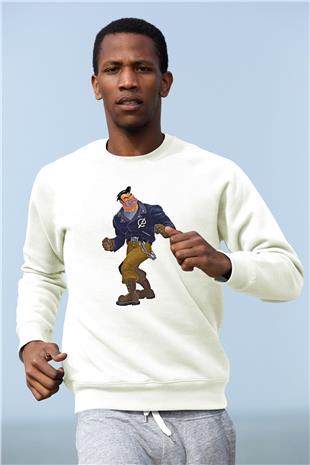 Full Throttle Baskılı Beyaz Unisex Sweatshirt