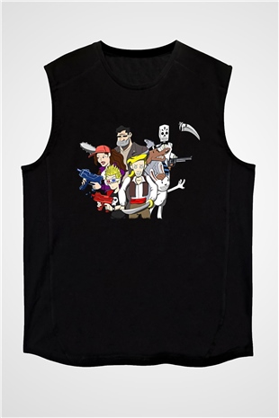 Full Throttle Baskılı Unisex Siyah Kolsuz Tişört - Tshirt