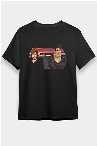 Full Throttle Baskılı Unisex Siyah Tişört - Tshirt