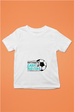 Futbol Baskılı Unisex Beyaz Çocuk Tişört - Tshirt