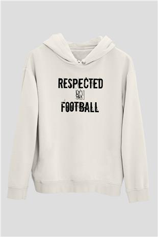 Futbol Baskılı Unisex Ekru Hoodie