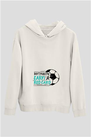Futbol Baskılı Unisex Ekru Hoodie