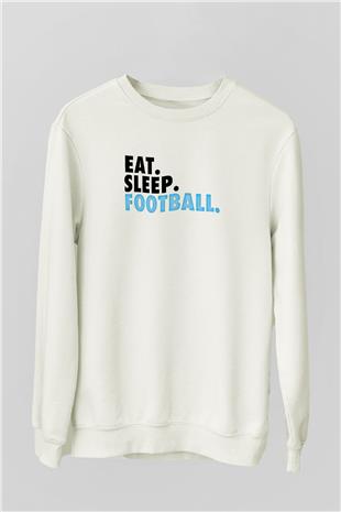 Futbol Baskılı Unisex Ekru Sweatshirt