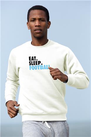 Futbol Baskılı Unisex Ekru Sweatshirt