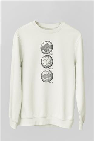 Futbol Baskılı Unisex Ekru Sweatshirt