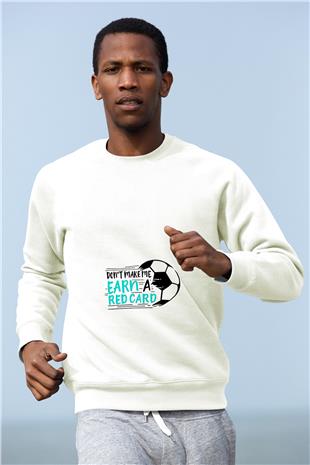 Futbol Baskılı Unisex Ekru Sweatshirt