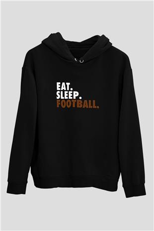 Futbol - Football Baskılı Unisex Siyah Hoodie