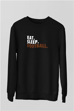 Futbol - Football Baskılı Unisex Siyah Sweatshirt