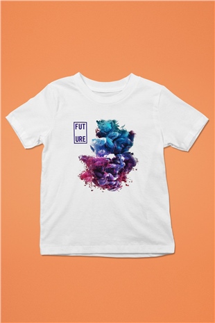 Future Baskılı Beyaz Unisex Çocuk Tişört