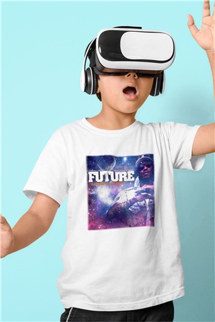 Future Baskılı Beyaz Unisex Çocuk Tişört