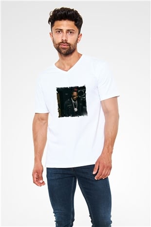 Future Baskılı Beyaz V Yaka Unisex Tişört