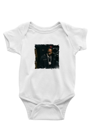 Future Baskılı Unisex Beyaz Bebek Body - Zıbın