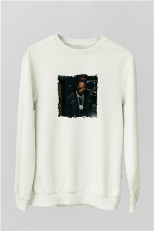 Future Baskılı Unisex Beyaz Sweatshirt