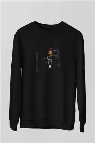 Future Baskılı Unisex Siyah Sweatshirt