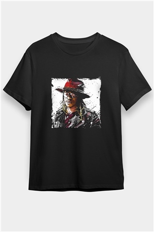 Future Baskılı Unisex Siyah Tişört