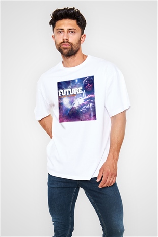 Future Beyaz Unisex Oversize Tişört T-Shirt