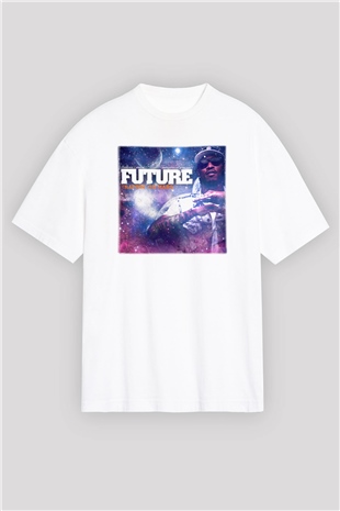 Future Beyaz Unisex Oversize Tişört T-Shirt