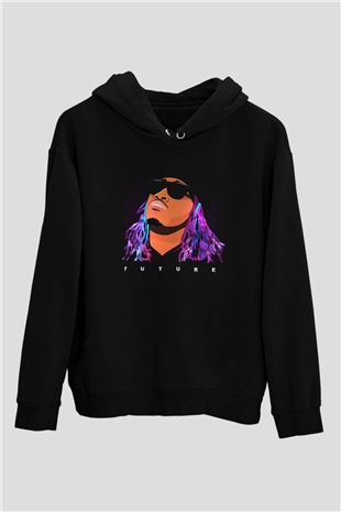 Future Siyah Unisex Kapüşonlu Sweatshirt