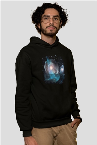 Galaksi Siyah Unisex Hoodie
