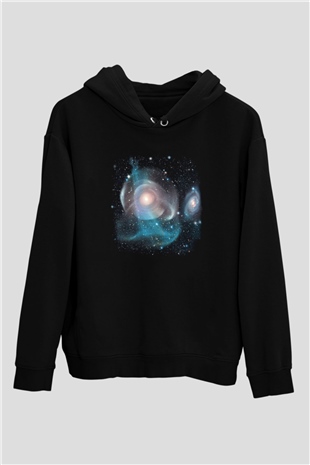 Galaksi Siyah Unisex Hoodie
