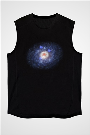 Galaksi Siyah Unisex Kolsuz Tişört