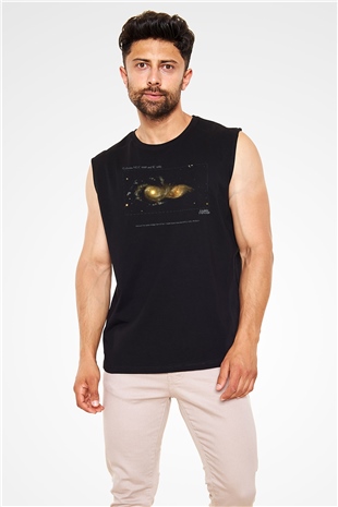 Galaksi Siyah Unisex Kolsuz Tişört