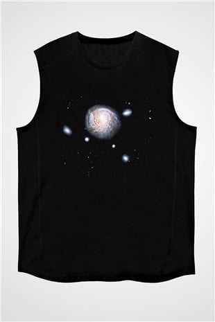 Galaksi Siyah Unisex Kolsuz Tişört