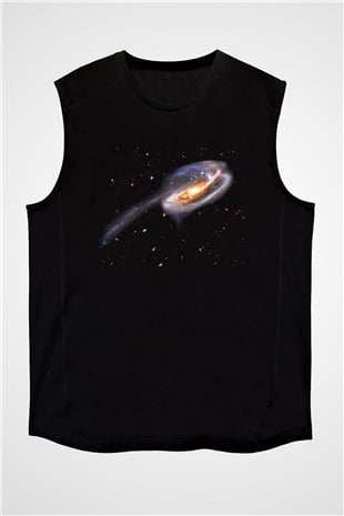 Galaksi Siyah Unisex Kolsuz Tişört
