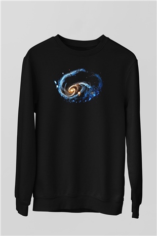 Galaksi Siyah Unisex Sweatshirt