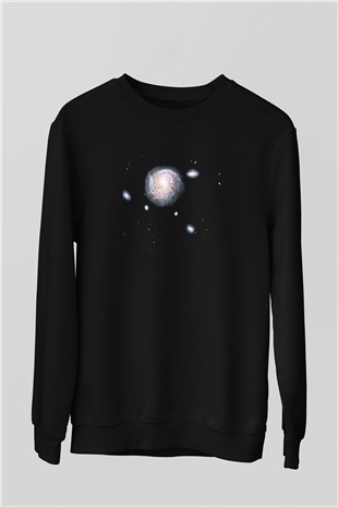 Galaksi Siyah Unisex Sweatshirt
