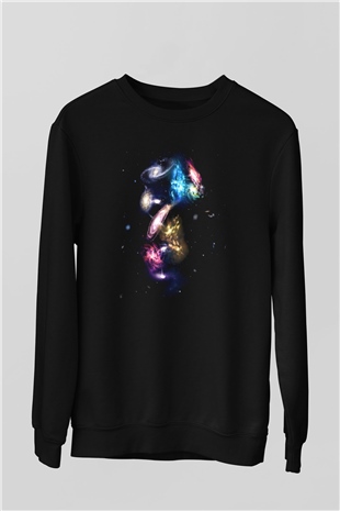 Galaksi Siyah Unisex Sweatshirt