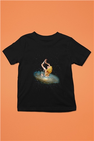 Galakside Banyo Baskılı Unisex Siyah  Çocuk Tişört
