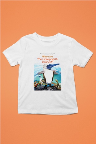 Galapagos Adaları Baskılı Beyaz Unisex Çocuk Tişört