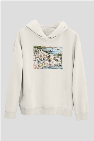 Galapagos Adaları Beyaz Unisex Kapşonlu Sweatshirt