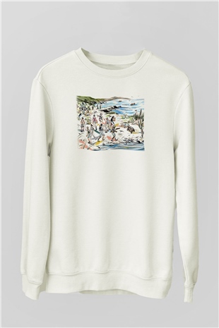 Galapagos Adaları Beyaz Unisex Sweatshirt
