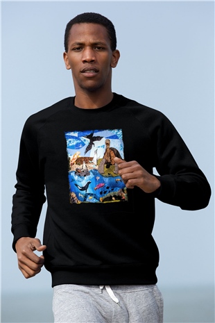 Galapagos Adaları Siyah Unisex Sweatshirt