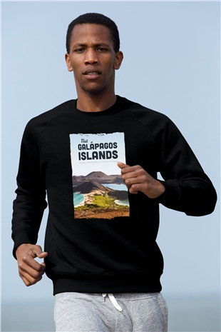 Galapagos Adaları Siyah Unisex Sweatshirt