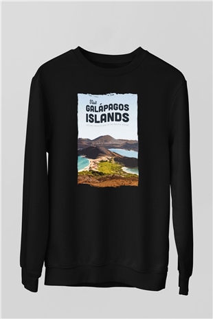 Galapagos Adaları Siyah Unisex Sweatshirt