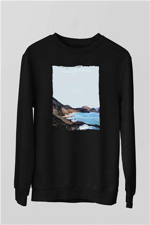 Galapagos Adaları Siyah Unisex Sweatshirt