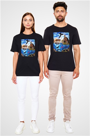 Galapagos Adaları Siyah Unisex Tişört T-Shirt - TişörtFabrikası